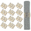 Miniatyrbillede 1 af 5: Servietringe, 12 stk. Guld Servietringe, Servietringholdere til spisning
