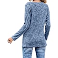 Miniatyrbillede 2 af 3: Dame Langærmede Skjorter, Casual Solid Zipper Tunika Skjorter Fashion Langærmede V-hals Knap Dekorere Bluse Tees XL