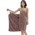 Miniatyrbillede 1 af 5: Håndklæde-stropper Robe Mikrofiber Badehåndklæde Hurtigtørrende Kvinders Badekåbe Badekåbe Dressing Gown Badetæppe Brusebad Håndklæder Strand Svømning Surfing Spa