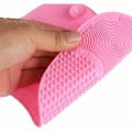 Miniatyrbilde 3 av 5: Rensebørste for rengjøring av sminkekost, rengjøringsmatte, skrubbebrett (rosa)