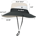 Miniatyrbild 5 av 5: Solhatt för kvinnor UV-skydd Bucket Fiskehatt med hästsvanshål, vikbar