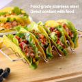 Miniatyrbilde 5 av 5: Taco-holdere, sett med 3, taco-stativ i rustfritt stål, taco-brett for taco-tilbehør, holder 4 tacoer hver, ovnsikker for baking, oppvaskmaskin- og grillsikker