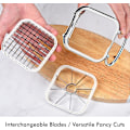 Miniatyrbillede 5 af 5: Kartoffelskærer, 5 i 1 rustfrit stål kartoffel frugt skærer chipper chopper maker