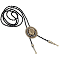 Miniatyrbillede 2 af 5: Western Hat Sort Bolo Tie til Mænd og Kvinder, Native American Læder Bolo T