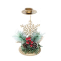Miniatyrbild 2 av 3: Julbordscenterstycken Ljusstake Set med 2 Högtidsguld Metallpelare Ljus