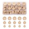 Miniatyrbilde 2 av 5: Tretre knapper, 140 stykker, håndlagde treknapper