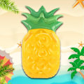 Miniatyrbillede 5 af 5: 2 stk. Gul ananas oppustelig flydende seng surfboard, sommer strand legetøj P