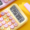 Miniatyrbillede 2 af 5: 1 stk. lommeregner, standard basic 4-funktioners lommeregner, dobbelt strømforsyning, stor knap 12-cifret stort LCD-display uden batteri (gul)