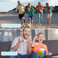 Miniatyrbillede 4 af 5: 4 stk. strandbolde, regnbue oppustelige strandbolde, vandlegetøj til poolparty