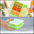Miniatyrbild 3 av 5: Set med 2 frysformar i silikon för baby med transparent lock - Baby iskubbricka 9 x 30 ml - Stapelbar silikonform för isbitar kompatibel med fruktpuré
