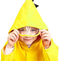 Miniatyrbillede 2 af 5: Børns Regnfrakke Unisex Regn Kappe Haj Mønster Ponchoer, Regnjakke Vandtæt Regn Poncho Regn Kappe Regnbeklædning, Farve: GUL