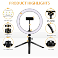 Pikkukuva 4 / 5: Led Selfie Ring Light -rengasvalo jalustalla ja kaukosäätimellä