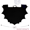 Miniatyrbillede 5 af 5: Bat Wings Kostume Tilbehør - Sort Vinger Dragt Tilbehør Til D
