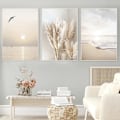 Miniatyrbild 2 av 4: Set med 3 snygga väggkonstposters för vardagsrum - Solnedgång - Strand - Oinramad