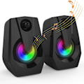 Miniatyrbillede 1 af 5: Computerhøjttalere, Stereo 2.0 Usb Multimediehøjttaler Med Led/volumenkontrol