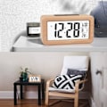 Miniatyrbillede 4 af 5: Nemt at indstille digitalt vækkeur i træ med temperatur, digitalt vækkeur, dato, baggrundsbelysning, snooze