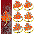 Miniatyrbilde 1 av 5: 6 stk. oransje lønneblad serviettringer høst Thanksgiving serviettringholder spenne blad serviettring høst gårdsstil metall strass serviettringer