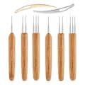 Pikkukuva 1 / 5: 6 kappaletta Dreadlock-virkkuukoukkua 0,5 mm 0,75 mm Hiusten Dreadlock-neula
