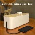 Miniatyrbilde 4 av 5: Kabeloppbevaringsboks - TV, datamaskin og USB-hubsystem, svart