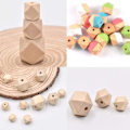 Miniatyrbild 4 av 4: DIY-hantverk Geometriska träpärlor - 100 st 12 mm/16 mm Träpärlor på snöre