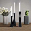 Miniatyrbilde 5 av 5: Lysestaker Sett med 3 Sorte Metall Spiss Lysestaker, Vi