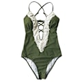 Miniatyrbild 5 av 5: Fashion dam retro spetsbikini strand badkläder badkläder GRÖN M