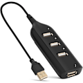 Pikkukuva 1 / 5: 4-porttinen USB 2.0 - USB-moniliitäntäsovitin, mikro 4-porttinen jakaja, langallinen, musta