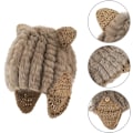 Pikkukuva 3 / 4: Naisten söpö korvatupsullinen trapper-pompomihattu, tekoturkis, venäläinen pompom-hattu