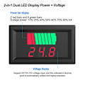 Miniatyrbillede 2 af 5: Batterispændingsovervåger, 2 i 1 Universal Batteristatusovervåger 12V, 24V, 36V, 48V, 60V LED Digital Batterimåler kompatibel med Lithium og Blysyre B