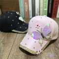 Miniatyrbilde 3 av 3: Tykk lue Damelue Vår og høst Sommerfugl Paljett Baseball Cap All-M