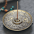 Miniatyrbillede 4 af 5: Røgelsesholder - Lotus Legering Røgelsesbrænder Med Askefanger Til Medi