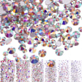 Miniatyrbilde 1 av 5: 1440 stk krystaller AB negle-rhinestones runde perler flatback glass charms