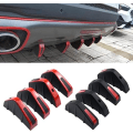 Miniatyrbillede 5 af 5: 4 stk. bilens bagkofanger spoiler diffuser, hajfin diffuser universel bagkofanger spoiler anti-slid chassis dekoration bil spoiler, rød sort