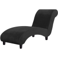Miniatyrbild 1 av 5: Chaise Lounge-överdrag i sammet, stretchigt överdrag för fåtölj, lyxigt överdrag för vardagsrum, mjukt möbelskydd för hund, maskintvättbart, svart