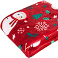 Miniatyrbillede 3 af 3: Elegant Comfort Luksuriøs Super Blød Juletrykte Fleece Tæppe - Juletema Hjemmeindretning Fuzzy Varmt og Hyggeligt Tæpper til Vinter Sengetøj, Sofa og G