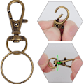 Miniatyrbilde 3 av 5: 110 stk. Svingbare Hummerlåser, Svingbare Karabinkrok Nøkkelring, Svingbare Kroker med D-Ring Roterbar Nøkkelring, Hummer Nøkkelring for DIY, Vesker, Håndverk