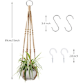 Miniatyrbild 2 av 5: 2 st Macrame Blomkrukehållare Inomhus Hängande Blomkrukor Macrame Bomullsrep Hållare Dekoration med 4 Krokar
