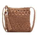 Miniatyrbild 1 av 4: Kvinnors halmväska, kvinnors lilla halmtygs axelväska, strandhalmväska, virkad crossbody-väska, korgväska liten sommarväska raffiaeffekt väska wit