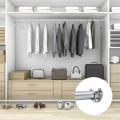 Miniatyrbilde 4 av 5: 4 stk rustfritt stål stangstøtte for gardinstang holdere for garderobe søyle