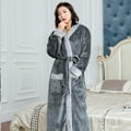 Pikkukuva 1 / 5: Unisex-kylpytakit Fleece-täyspitkä kylpytakki Flanelli Shawl C