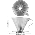 Miniatyrbillede 4 af 5: Kaffe Filter, 304 Rustfrit Stål Filter Kop Hæld Over Drypper Kaffe Maskine