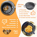 Miniatyrbild 2 av 5: Silikonform Air Fryer Tillbehör, Återanvändbar Air Fryer Form Vikbar Airfryer Korg Multifunktionell Rätt Foder för Air Fryer, Mikrovågsugn, Ugn