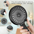 Miniatyrbillede 4 af 5: Massageshowerhoved, 5 spraytilstande universel massageshowerhoved, indeholder ikke vandslange, sort