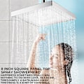 Miniatyrbilde 2 av 5: 8 Tommers Krom Regn LED Dusjhode 7 Farger Skiftende Temperaturkontroll