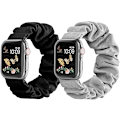 Miniatyrbillede 1 af 5: 2-pak elastisk stof urrem udskiftning scrunchie kompatibel med 38/40/41mm urremme
