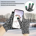 Miniatyrbild 4 av 5: Vinter Stickade Handskar, Herr Dam Touchscreen Kallväder Handskar, Full Finger Mjuka Varma Anti Slip Handskar för Vandring