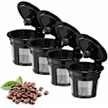 Miniatyrbilde 1 av 5: Gjenbrukbare K-kopper, 4-pakning Universal Fit Gjenbrukbare Kaffe Filtre med Mat Grade Rustfritt Stål Mesh Miljøvennlige Kaffe Gjenbrukbare Pods for Keurig 1.0 og 2.0 Bryggere (Svart)