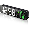 Miniatyrbild 1 av 5: Digital väckarklocka, LED väckarklocka, digital spegelväggklocka, stora digi