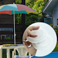 Miniatyrbillede 3 af 6: 2 stk. Bordparasolringe med Kapsel, Parasolhul, Plastik Parasolbordring, Perforeret Ring, 4,25 cm Bord, Indvendig Diameter, Parasolhul