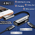 Miniatyrbilde 2 av 5: 4-i-1 Dual Jack iPhone-adapter - Kompatibel med iPhone 11/XS/8 Plus, alle